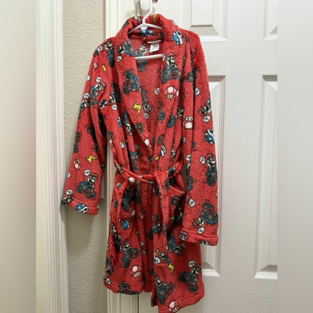 Cozy Kids Red Mario Kart Pajama Robe